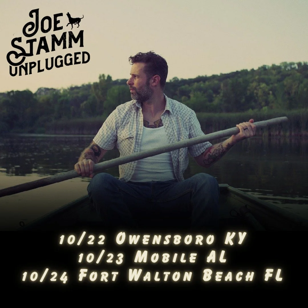 Joe Stamm heads south this week for a string of solo acoustic shows! 

10/22 @brashers_lil_nashville 
10/23 @thepeoplesroom_of_mobile 
10/24 @dociesdock 

tickets and more at JoeStammBand.com