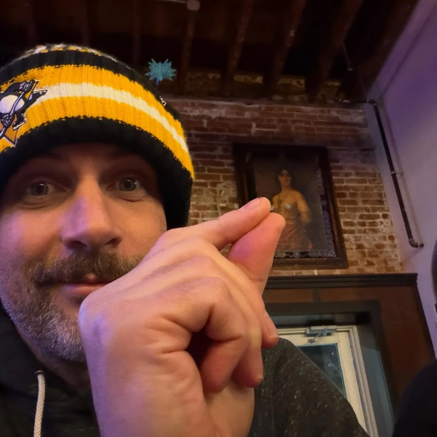 It was a real purple nurple of a cold blast out there in Iowa last weekend, but you folks left us on a real high to kick off our touring year. Wish I had some pictures of the fine crowds who showed up, but instead I have these selfies with weird pain