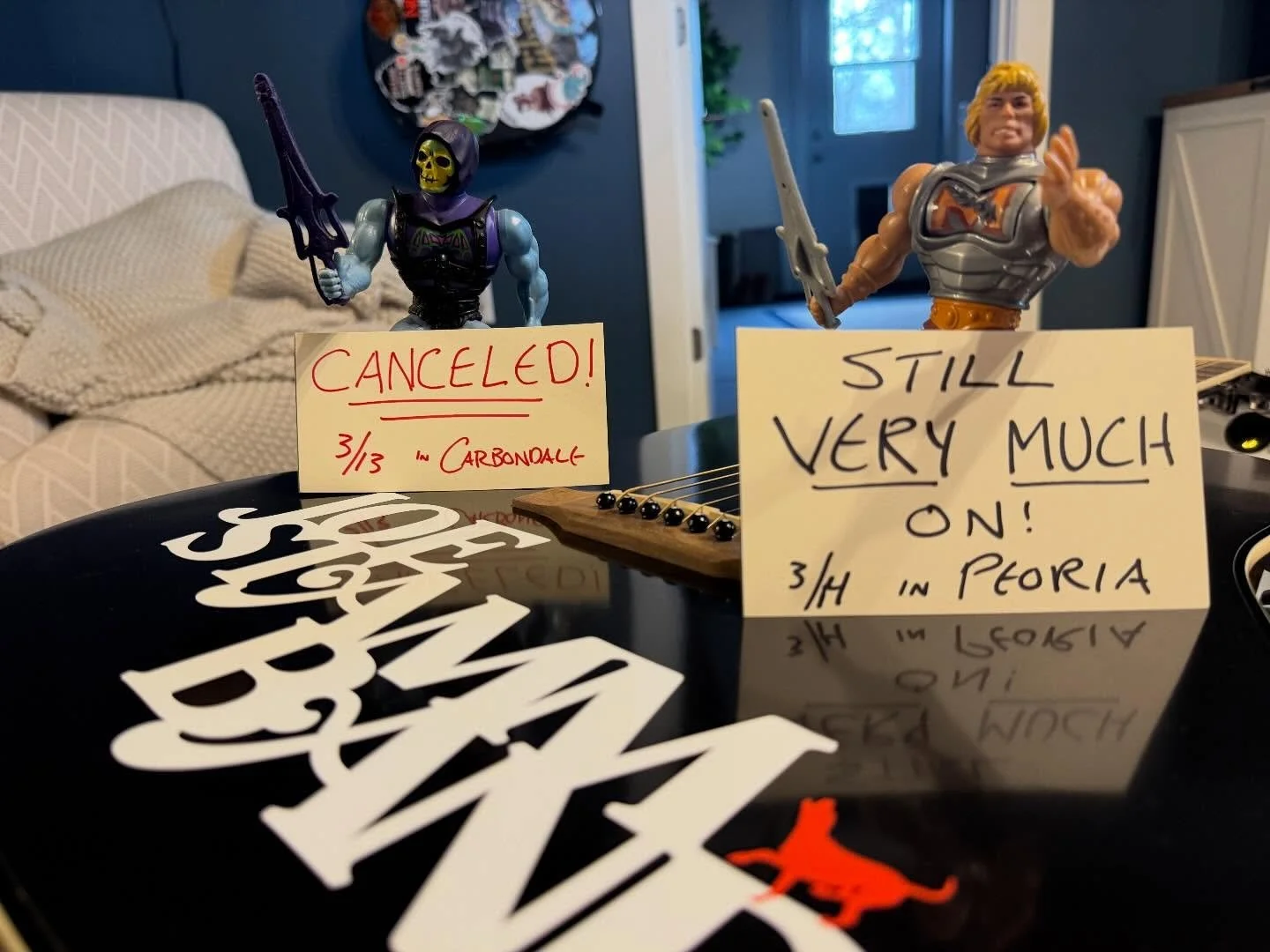 ❌ CANCELED: Sorry folks, our show in Carbondale is going to be rescheduled for a later date.

✅ STILL VERY MUCH ON: Saturday in Peoria is ABSOLUTELY still happening for my Birthday Show&hellip;He-man himself couldn&rsquo;t stop us from mastering the 