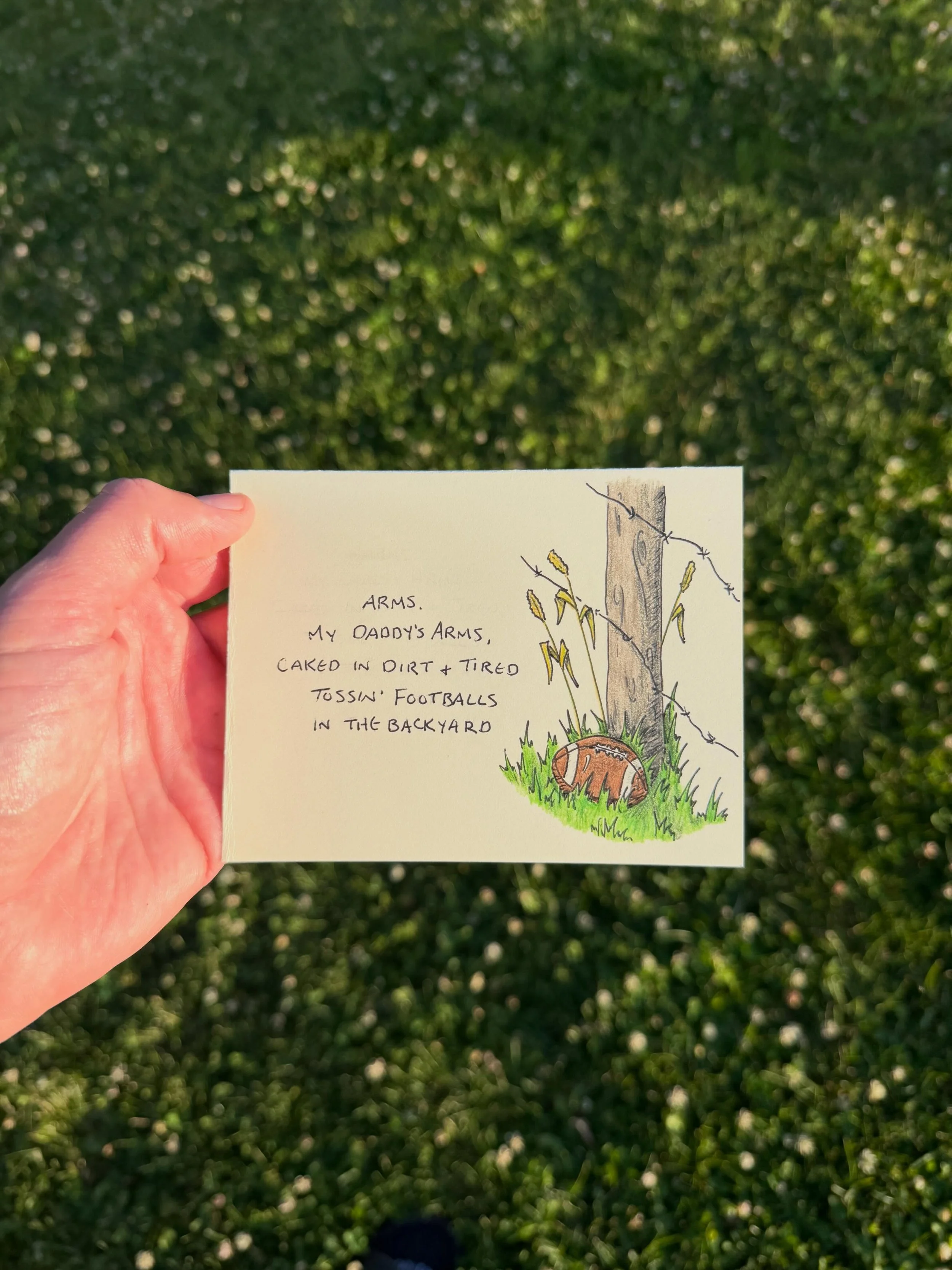 Auctioning this Father&rsquo;s Day card off over on the book 🏈 Took the lyrics from &ldquo;Home.&rdquo;

#joestammband #doodle #greetingcard #fathersday