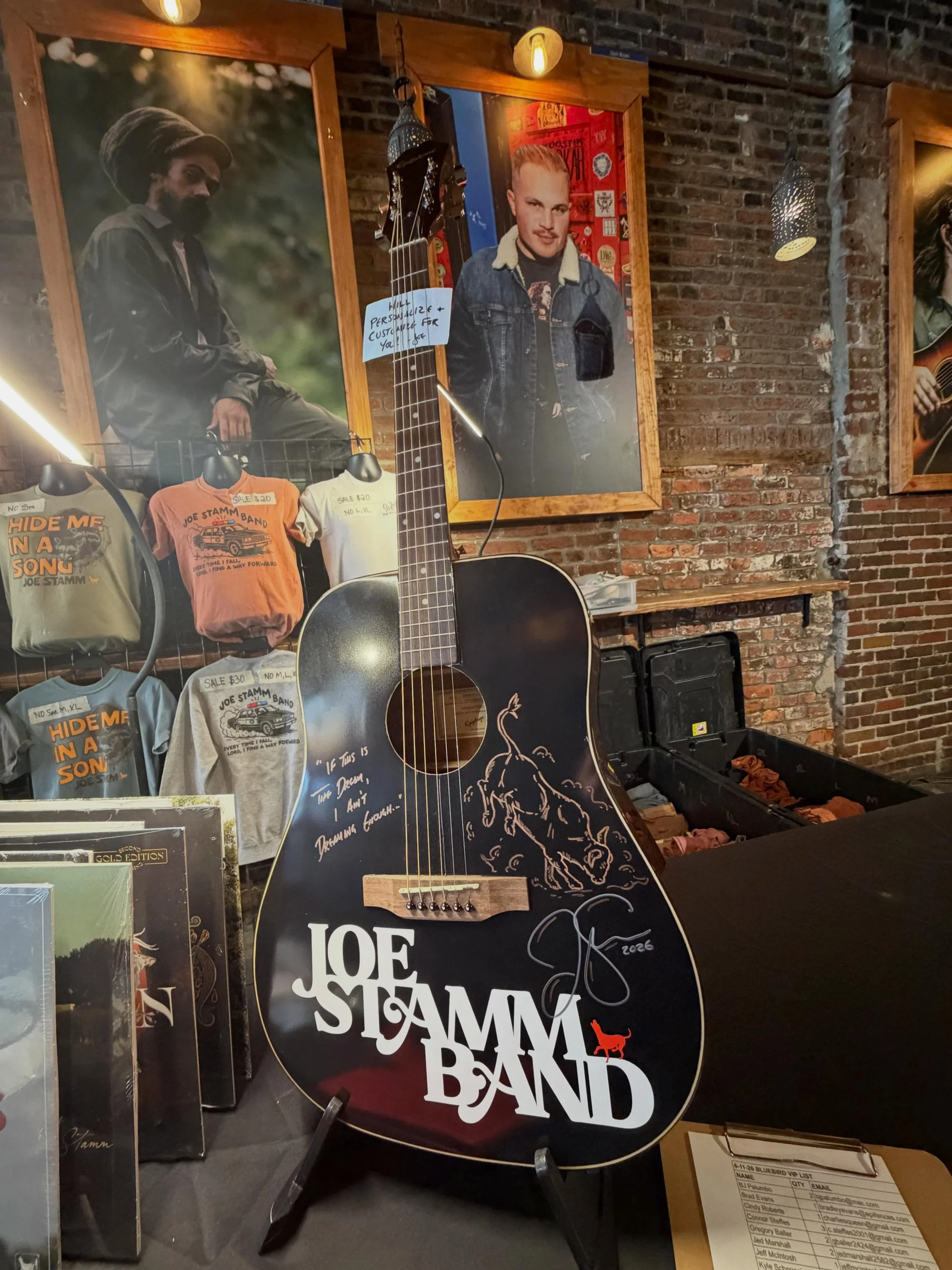 &ldquo;If this is the dream, I ain&rsquo;t dreaming enough&rdquo; guitar is gonna sit on the merch table this weekend, or until it isn&rsquo;t. Zach Bryan is super impressed, obviously.

#joestammband #bullrodeo