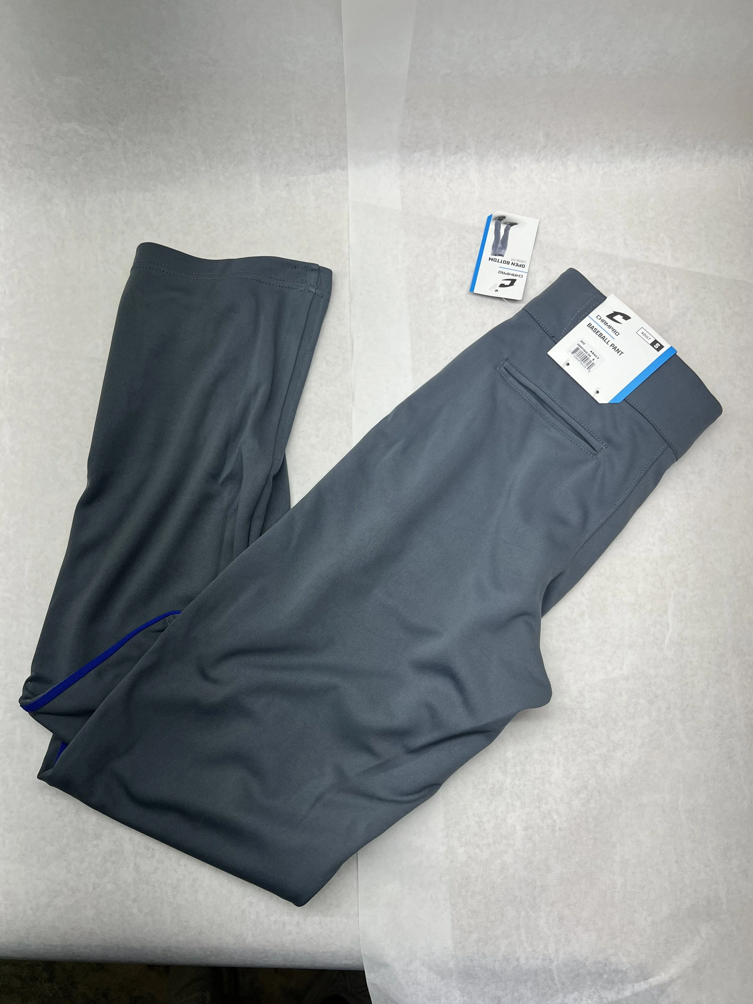 Champro Baseball Pant Grey/Blue Stripe- ADULT SMALL