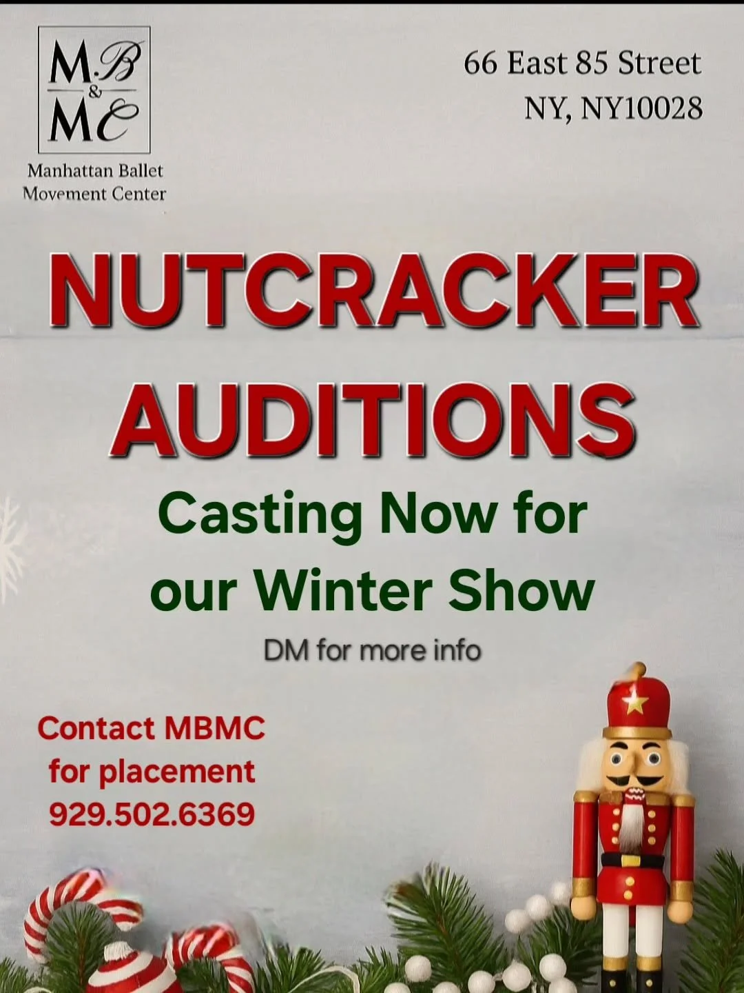 Hitting the stage late November! Contact now 🩰

#auditions #balletaudition #wintershow #thenutcracker #balletlife #showtime #christmastime #timetodance #balletshow #mbmc #hitthestage #uppereastside #balletdancer #balletday #balletime