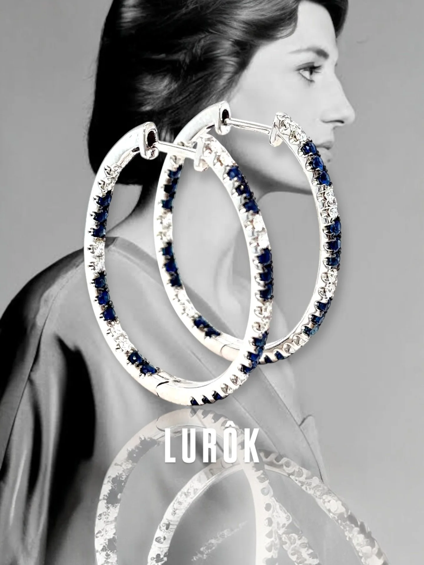 Sapphire &amp; Diamond Hoops 💎
.
.
.
#sapphire #diamond #finejewelry