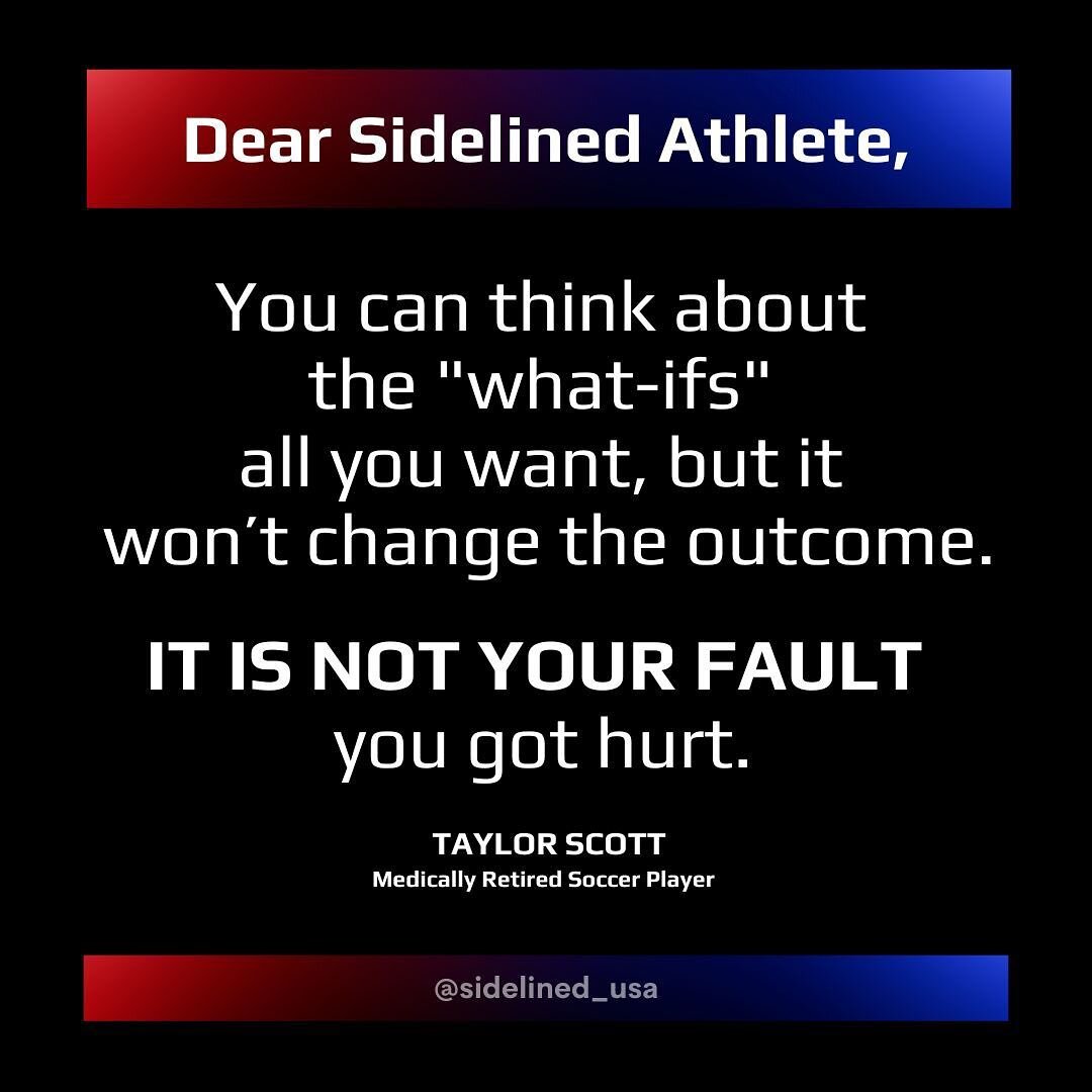 It's time to stop beating yourself up over something you couldn't control. Thank you for the reminder, Taylor. ❤️💙

#sidelined #sidelinedathlete #morethananathlete #beyondthegame #medicallydisqualified #acl #MDQ #medicalretirement