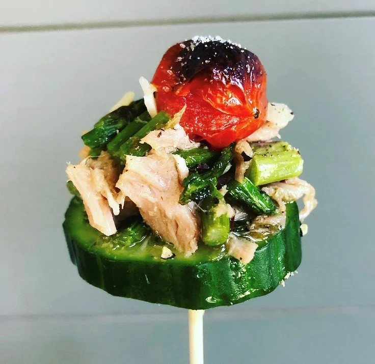 White Truffle Asparagus + Tuna "Crostini" 