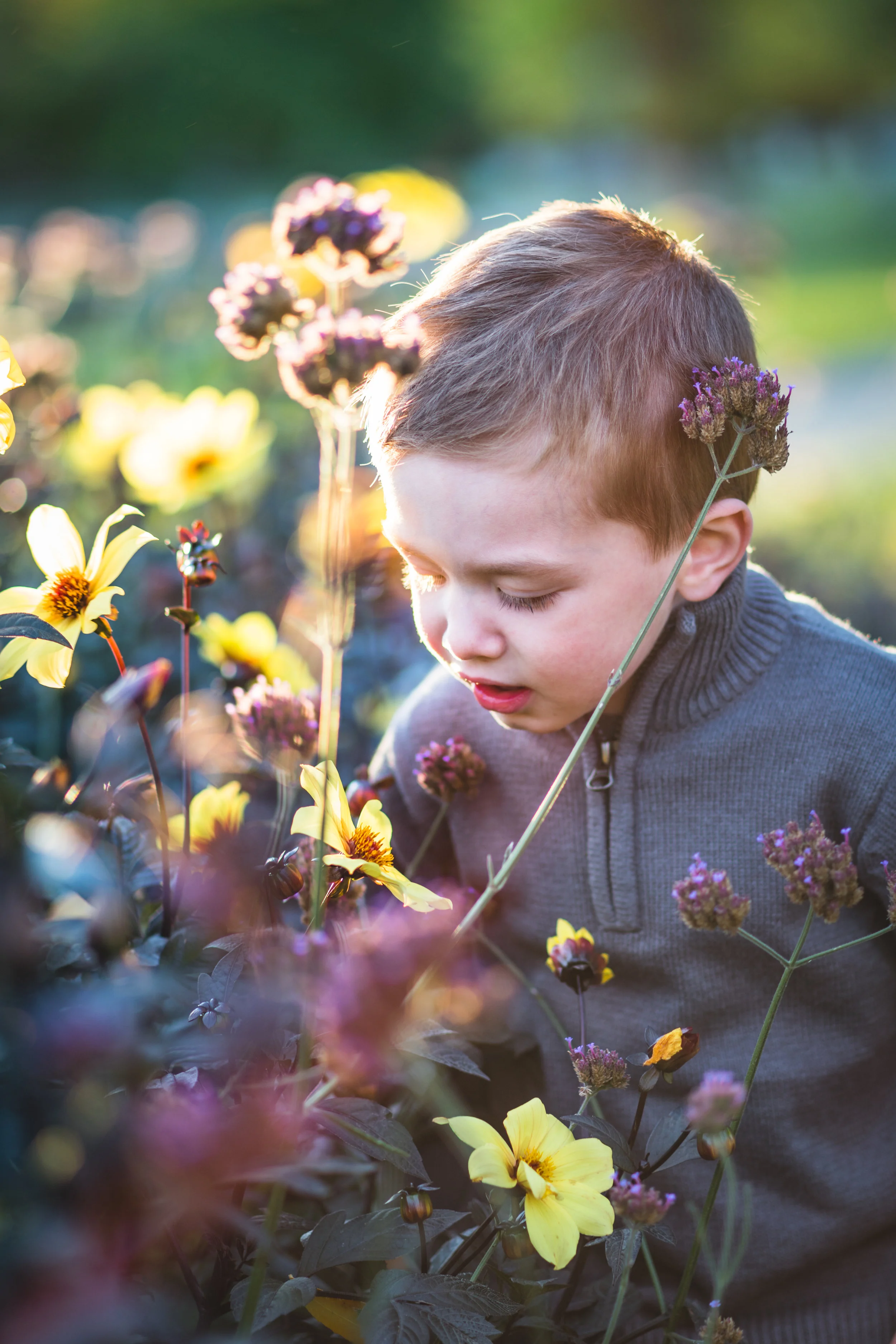 Amanda F Boy Smelling the Flowers.jpg