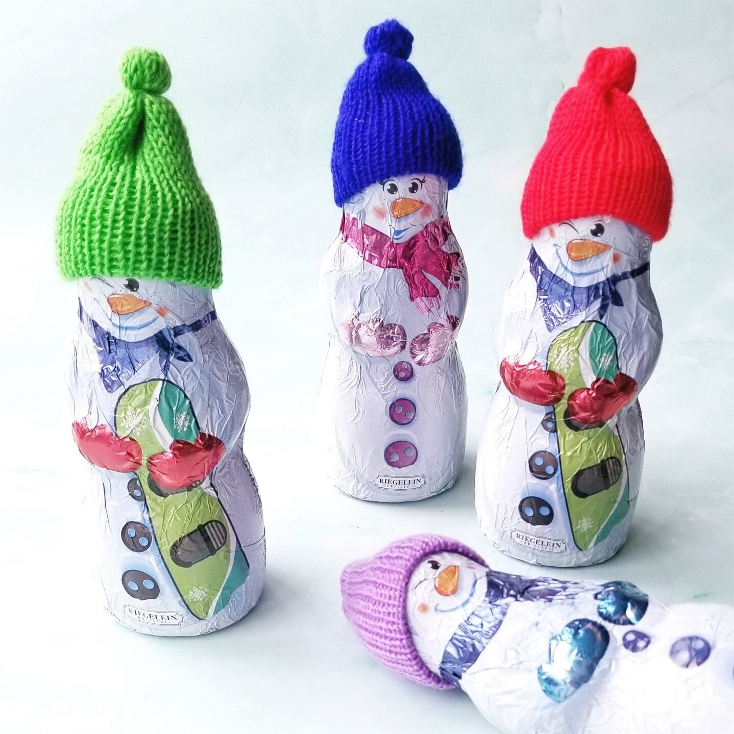 Foil Chocolate Snowmen with Hats