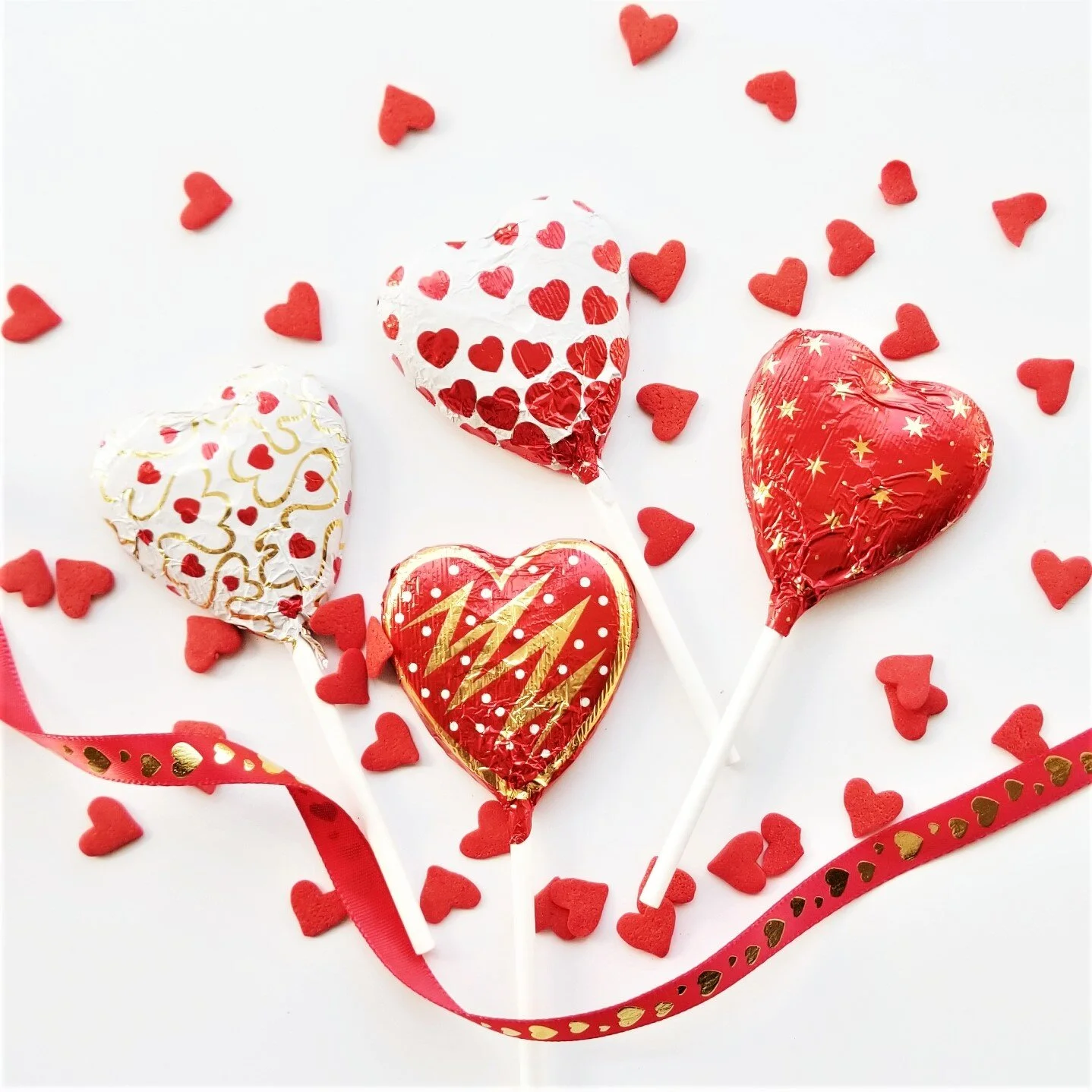 Foil Heart Chocolate Pops