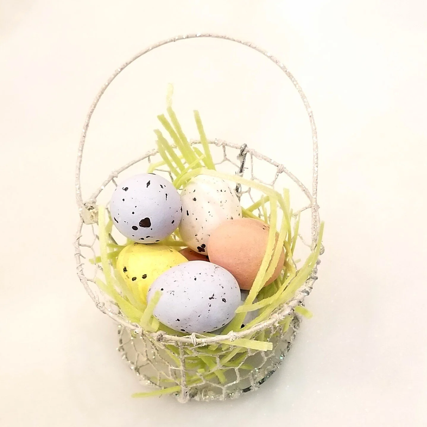 Chocolate Praline Speckled Eggs Basket