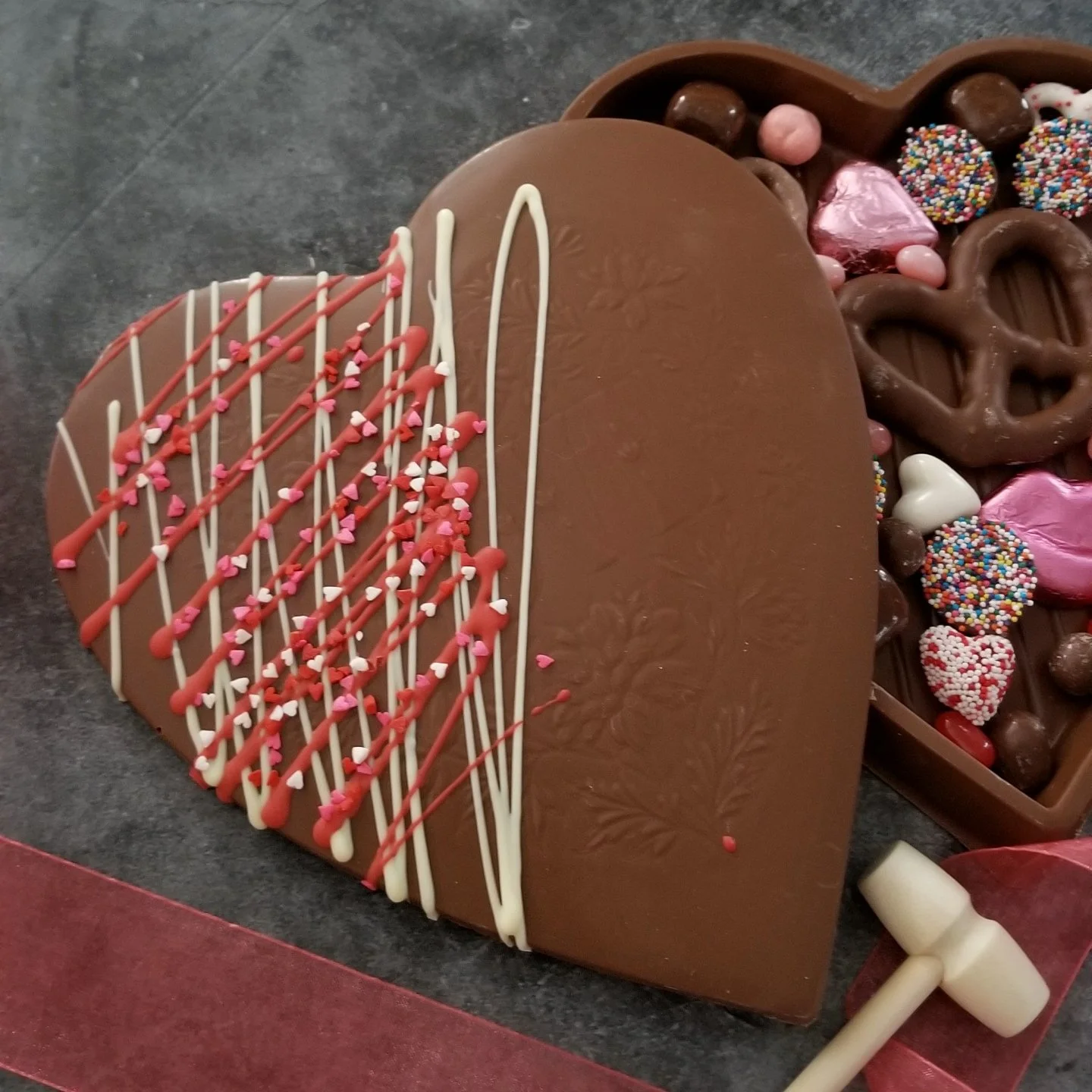 Breakable Milk and Dark Chocolate Heart