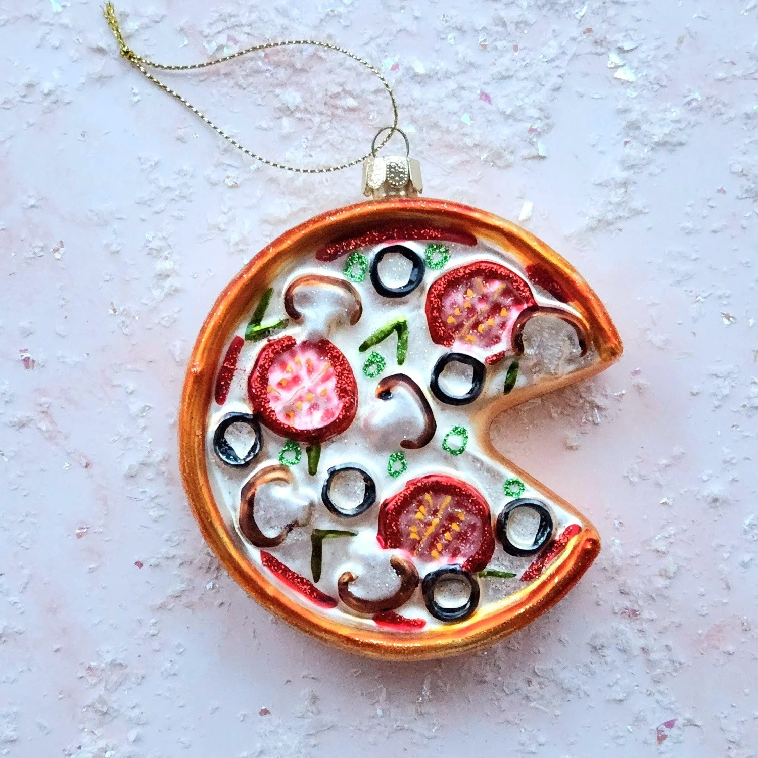 Pizza Glass Ornament