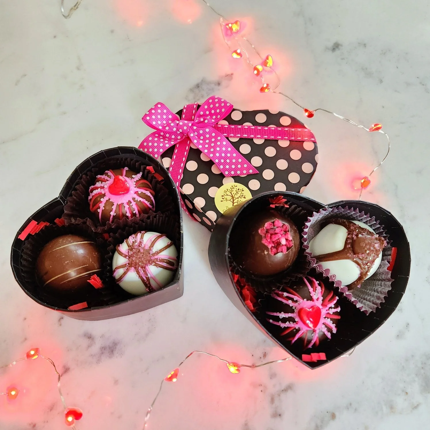 Polka Dot Heart Box Truffles