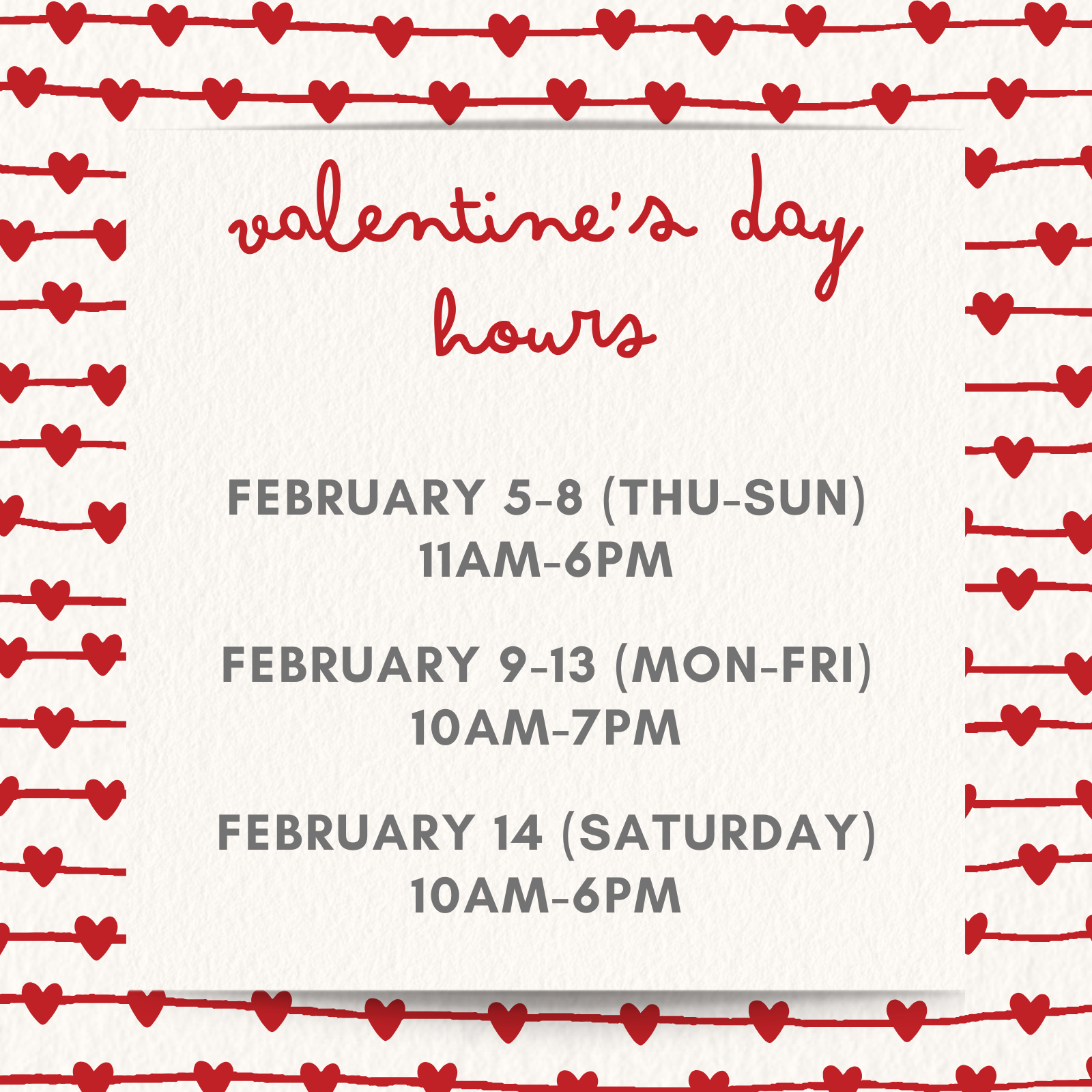 Valentine's Hours