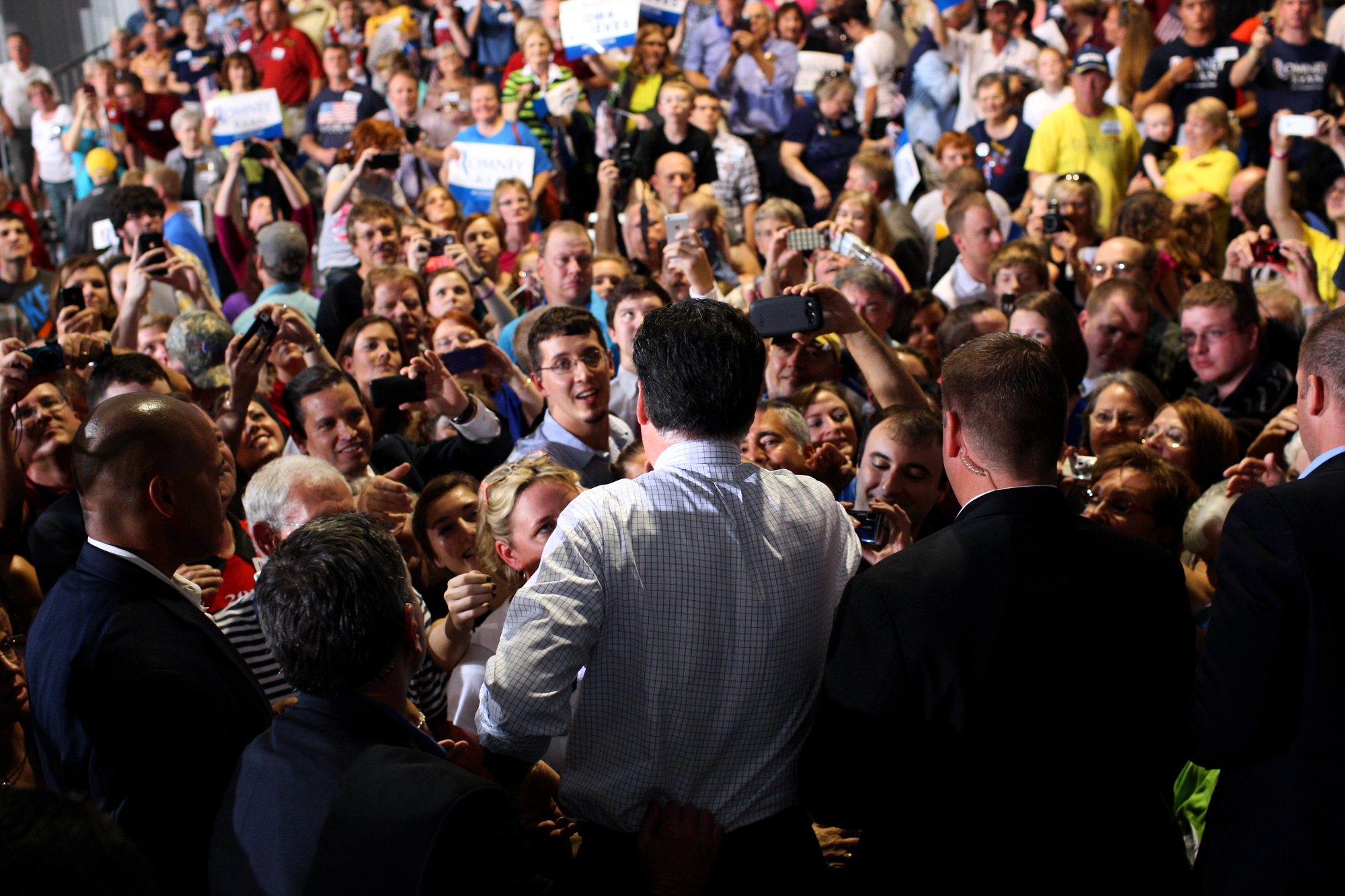  Then-presidential nominee Mitt Romney speaks at Landmark Aviation on October 24, 2012 in Cedar Rapids, Iowa.  