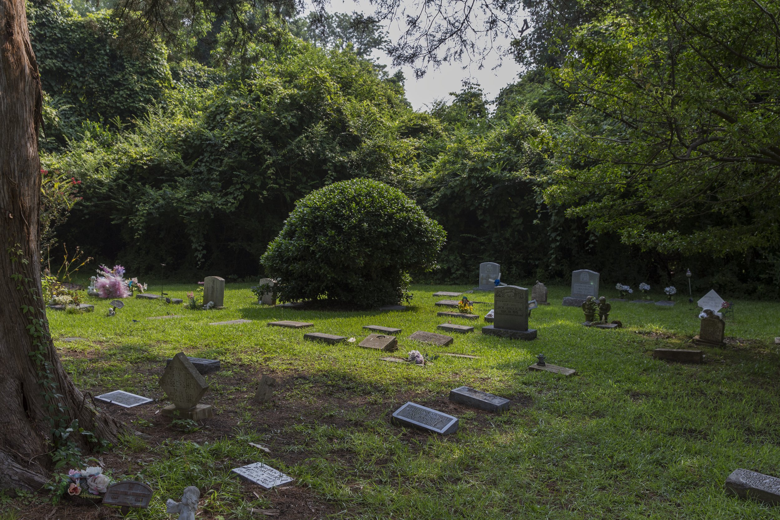  Headstones scatter across “Baby Heaven” at the Jacksonville Cemetery in Jacksonville, NC on Tuesday, July 18, 2023. (Rachel Jessen for NBC News) 