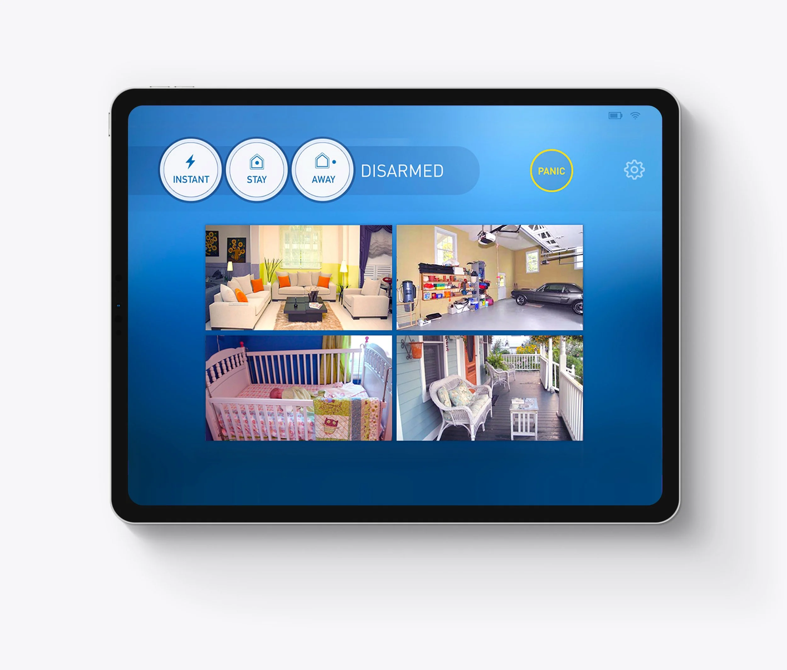 Lifeshield alarm system: wall-mounted tablet