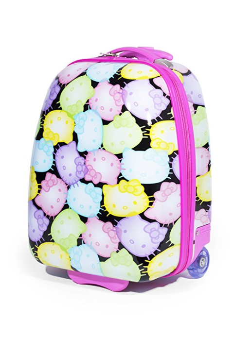Amazon: Hello Kitty Rainbow Faces Allover Print Hard ABS Pilot Case Luggage