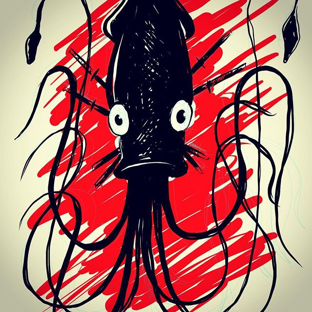 Super Ninja Squid... a character that will make an appearance in Kung Fu Robot in a future store #kungfurobot #ninja #squids