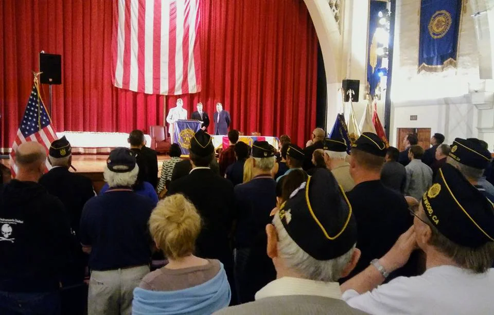 A historic induction night: Special Meeting of the post for the purpose of initiating 33 new members into the American Legion-our largest single induction of new members since the 1940s. To watch a video of the event, CLICK HERE . (photo by Dan Flores)