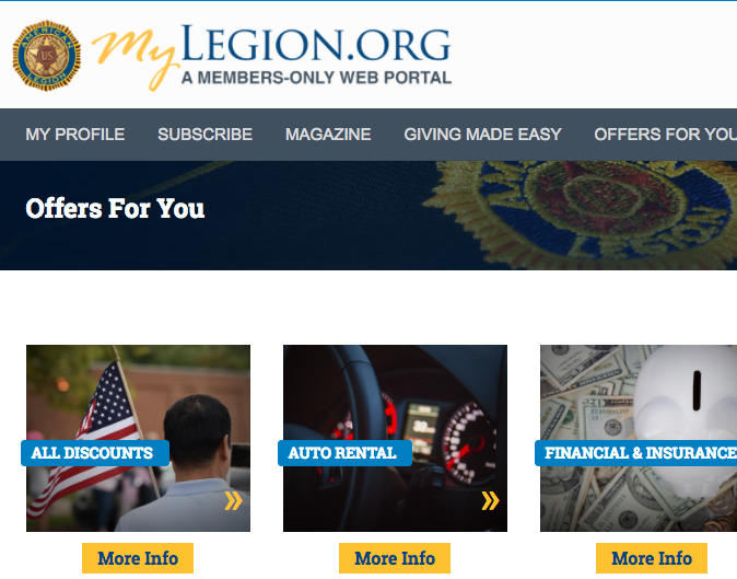Member Benefit: Log in to MyLegion.org for Great Discounts! 