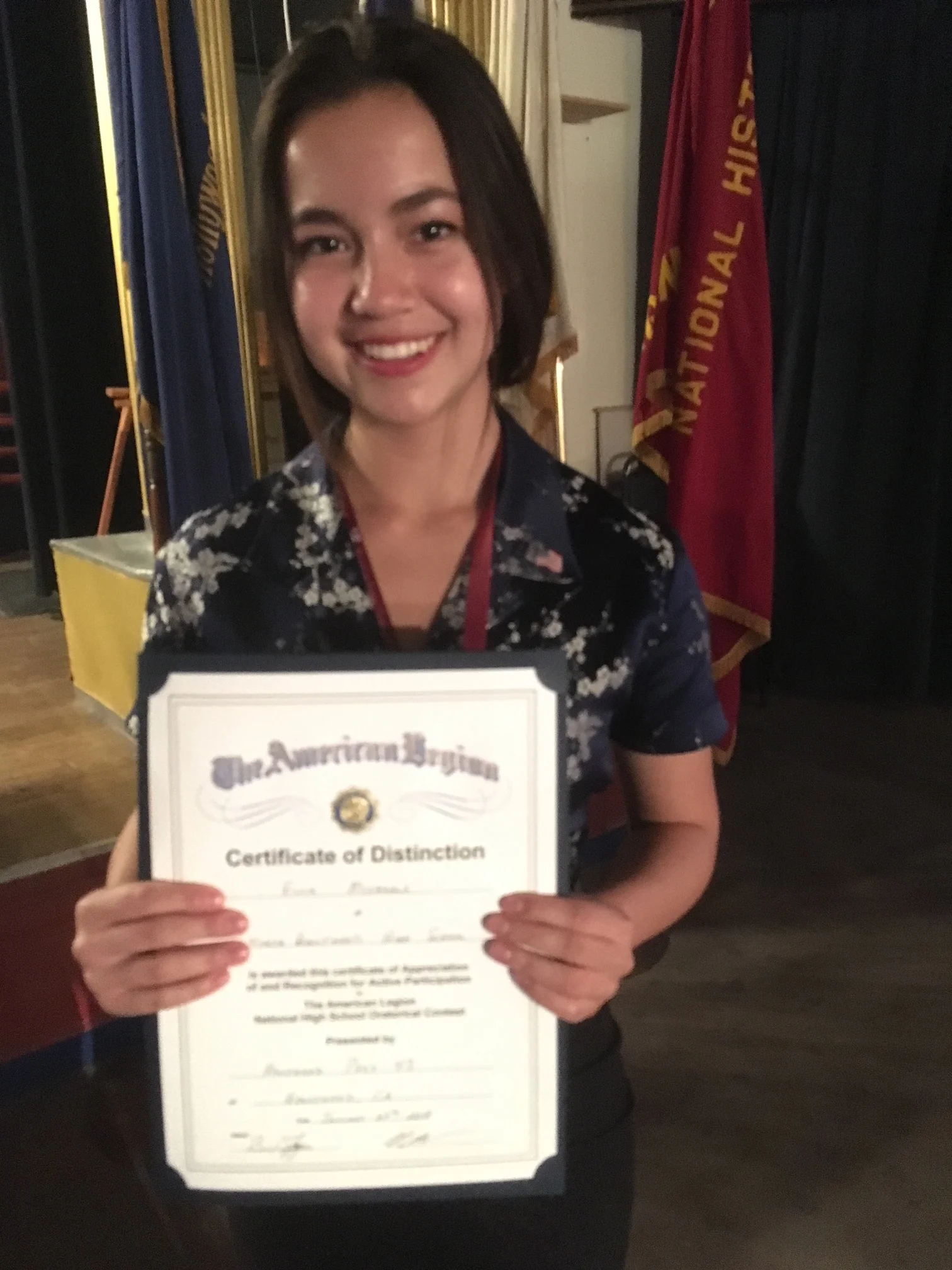 Post 43 Oratorical Contest Winner Advances to District Quarterfinals