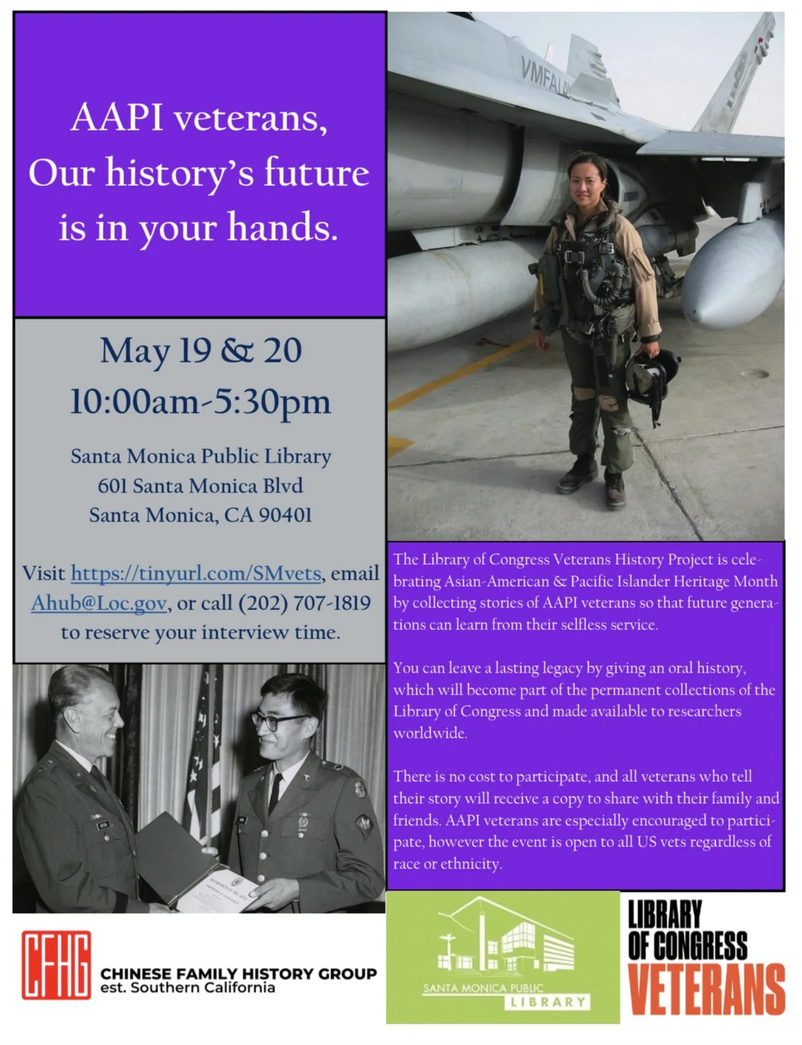 Library of Congress AAPI Veteran Oral History Event — Hollywood Post 43 ...