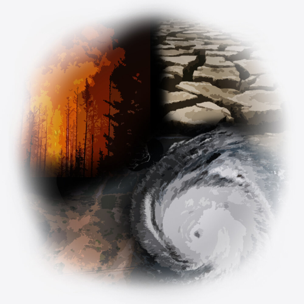 气候变化影响：干旱，火灾，飓风