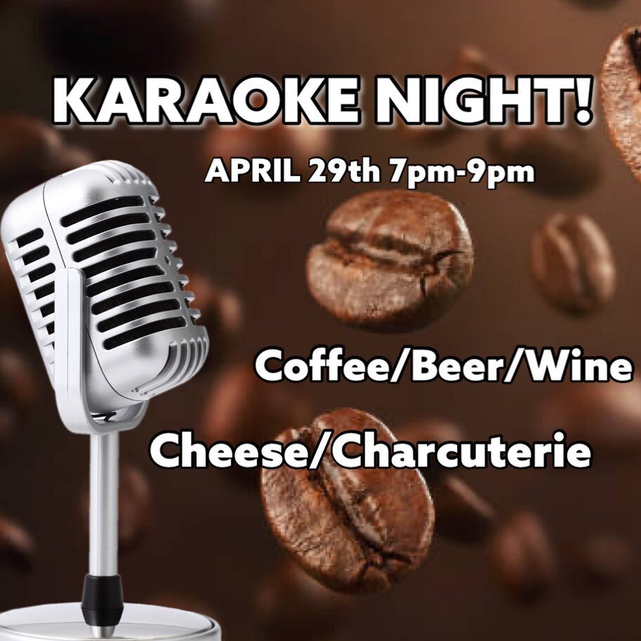 Looking for a fun night out with friends? Join us at Greater Things Roasters for a karaoke evening April 29th from 7pm-9pm. Our cozy cafe is the perfect place to show off your singing skills while enjoying a delicious cup of coffee, beer or wine. And