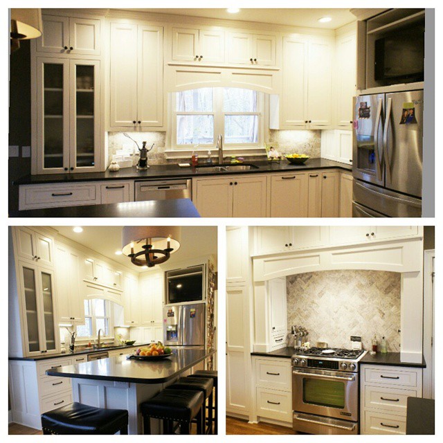 #afterthomasbuiltcustomcabinets 
Maple painted inset cabinets. One of our favorite kitchens this year! More pictures of this fabulous kitchen coming soon on facebook!