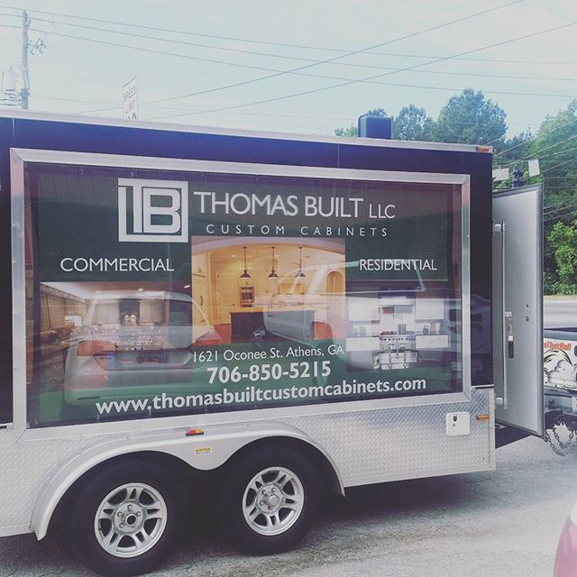 New advertisement with @signsthatroll. Look for us rolling around town. #thomasbuiltcustomcabinets #athensga