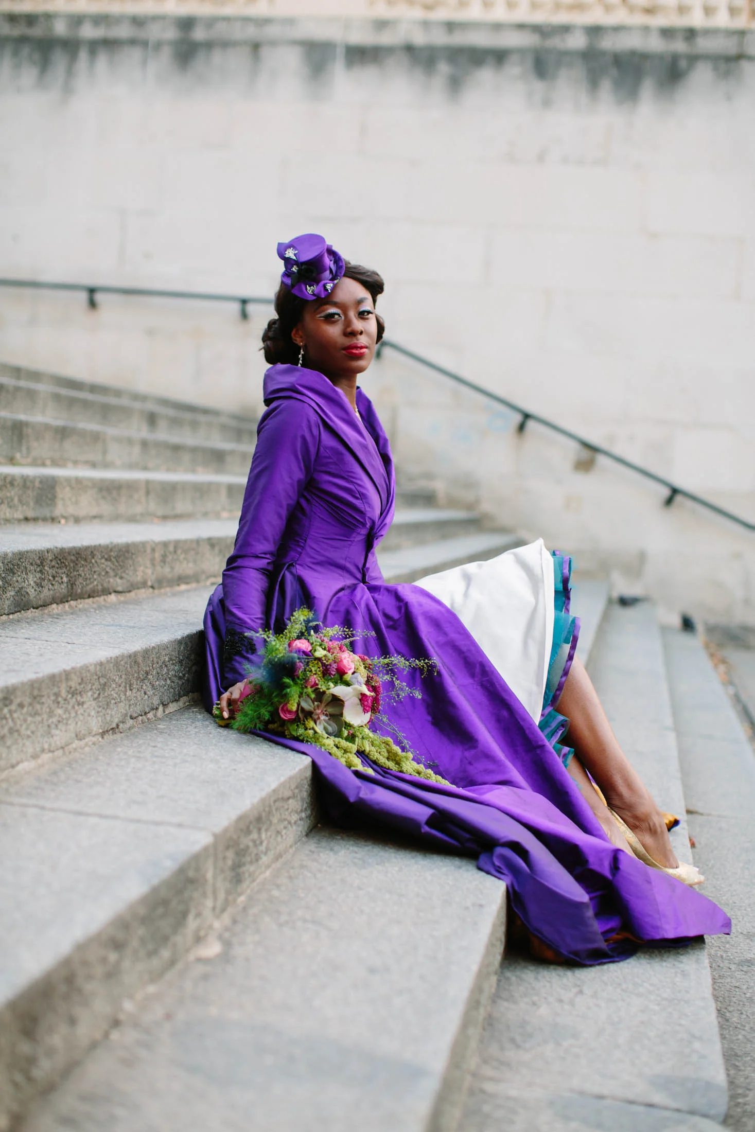 City Burlesque Shoot, Wedding Photographer, Purple wedding dress, London Wedding, Jessica Jill Photography, South East Wedding Photographer, London wedding photographer, Unusual wedding dress, bespoke wedding dress