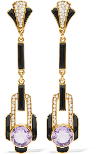 Gold-plated and enamel multi-stone earrings.jpg