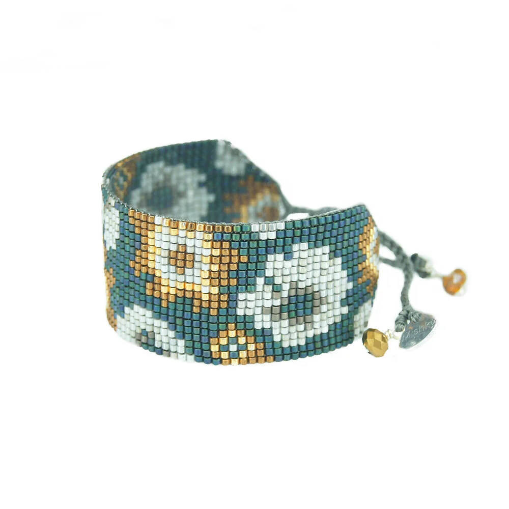 Pulseira Maria Sublime MKY Rays Flower M Azul Branco Dourado .jpg