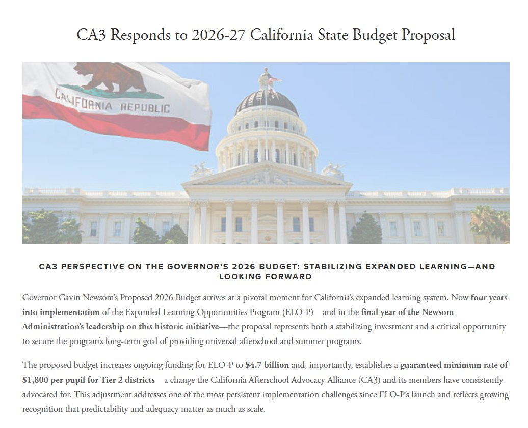 CA3 Responds to 2026-27 California State Budget Proposal