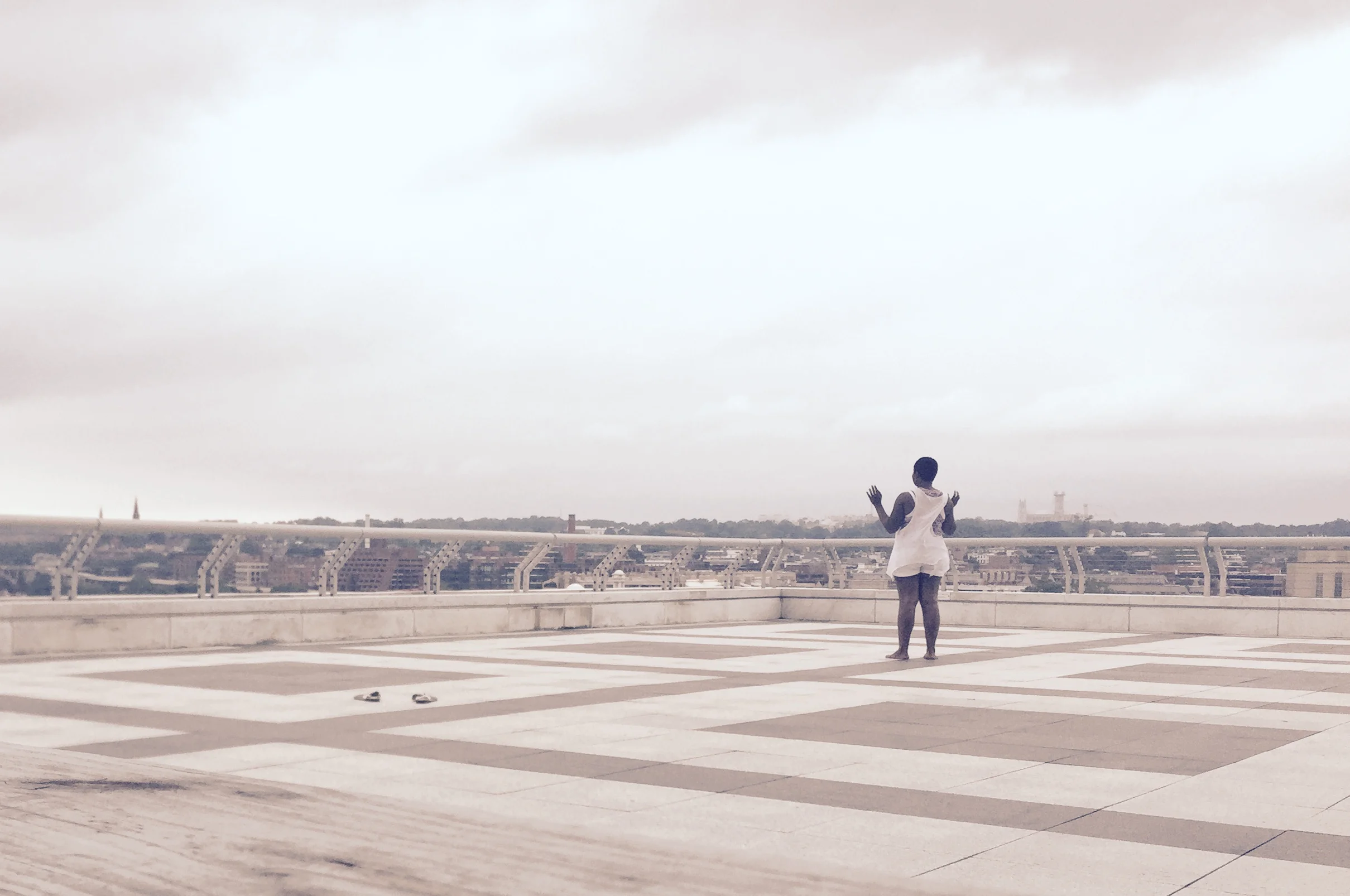 Mommy dancing in one of her favorite places, the roof of the Kennedy Center, Washington, DC