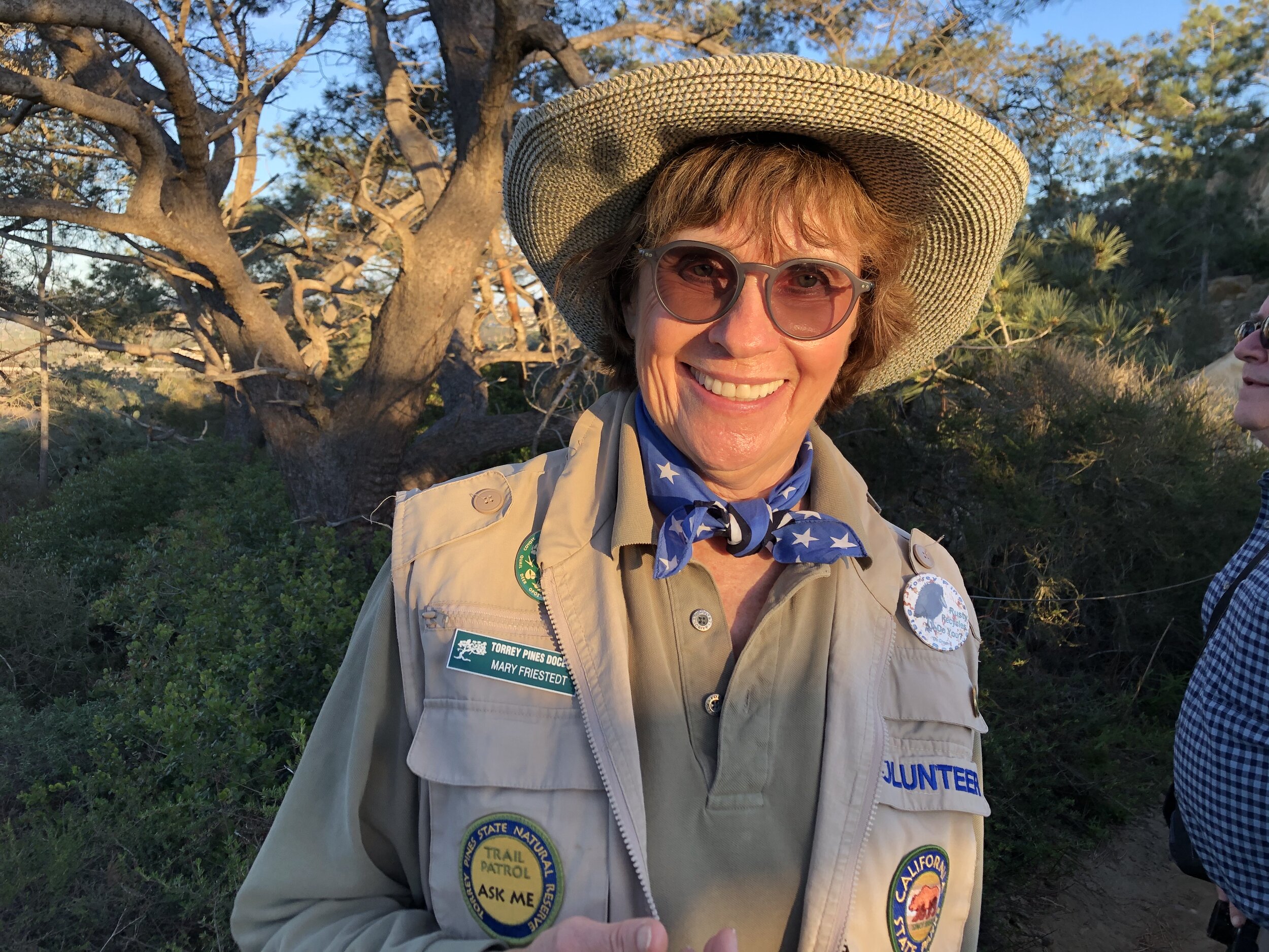 Mary Friestedt - our wonderfully knowledgeable volunteer guide at Torrey Pines State Natural Reserve