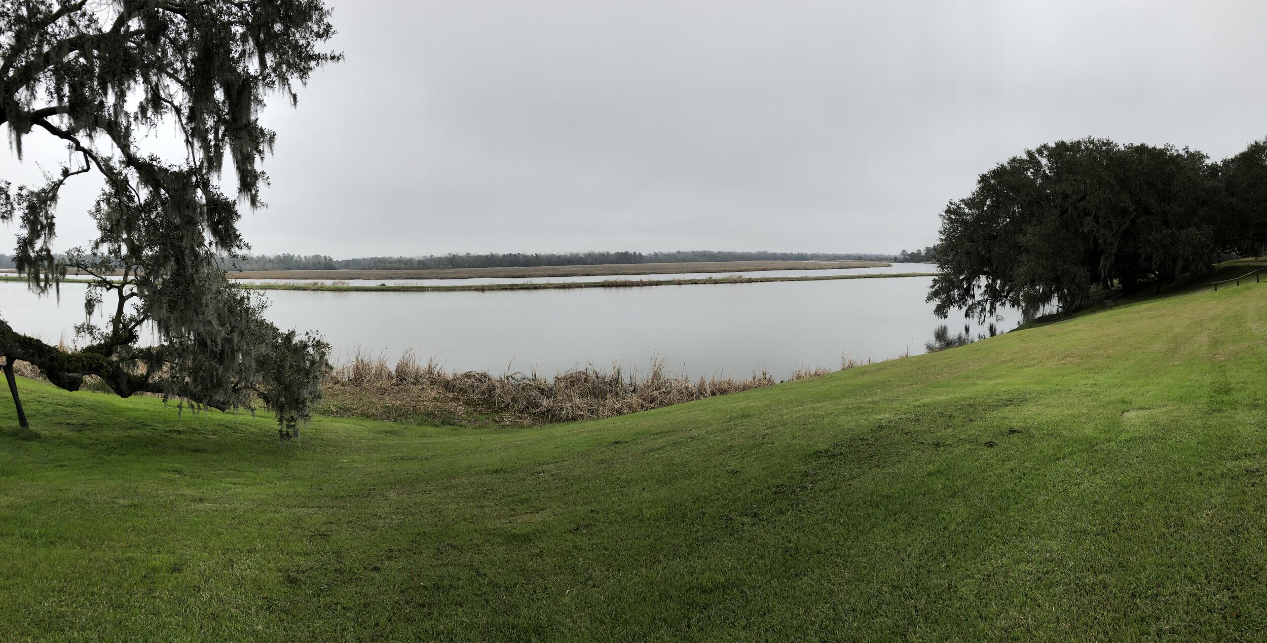  The flooded eighteenth and nineteenth century rice fields at the Middleton Plantation, with the Ashley River in the background. Originally swamp forest, the land was cleared by African American slaves who also constructed and managed the rice planta