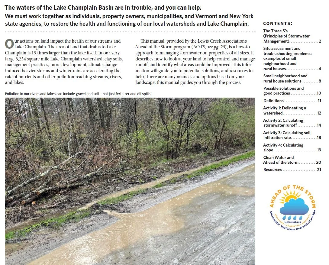 Lewis Creek Association and Partners Release New Stormwater Guidance Manual for Landowners