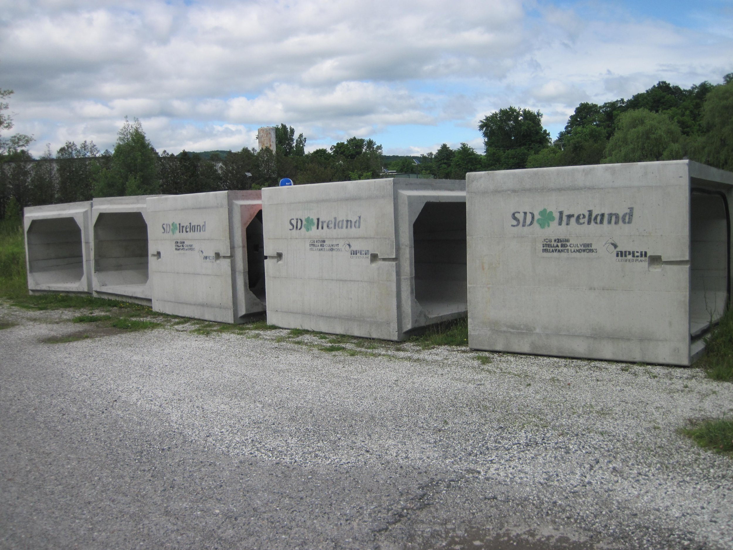 Box culvert ready for installation