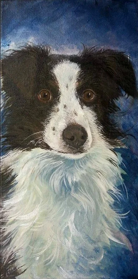 Aster Bear , Acrylic on Canvas, 24"x12"