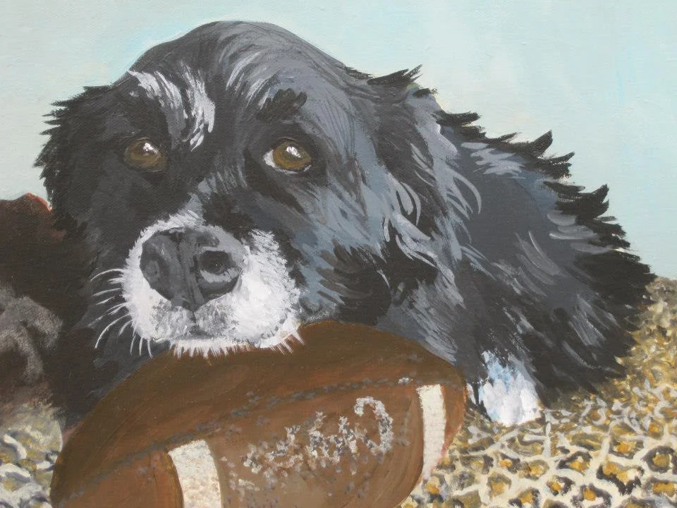 Tempest and Her Ball , Acrylic on Canvas, 11"x14"