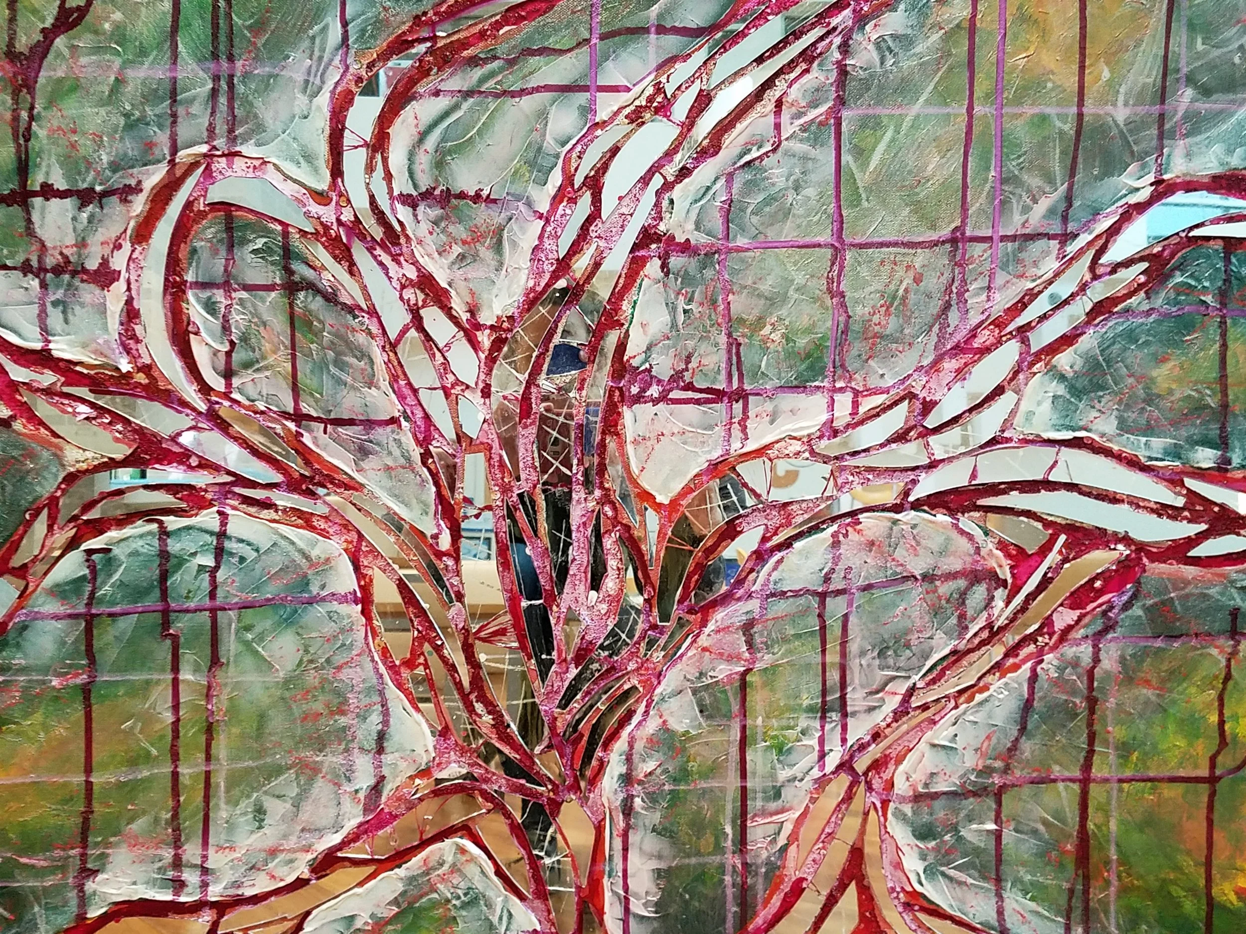 No End to Exits, mixed media with mirror, 24x30
