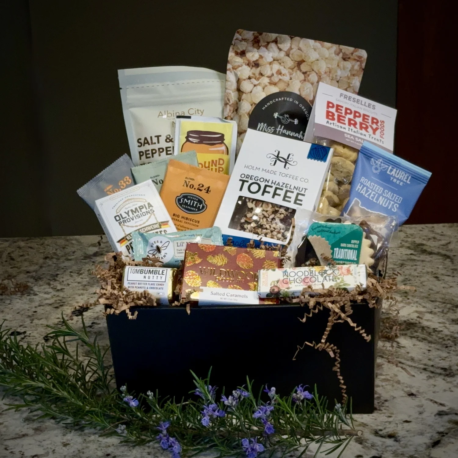 Hand curated Artisan Portland Gift Baskets Food, Drinks and Gifts