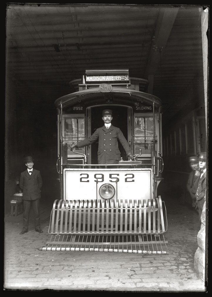 Madison ave & 135th st Trolley c.1910 from original 5x7 glass plate negative