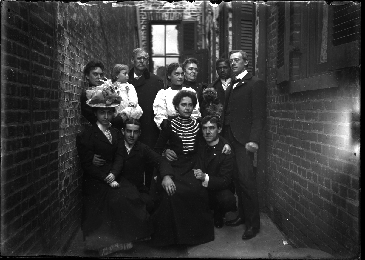 Alley People c.1910 from original 5x7 glass plate negative