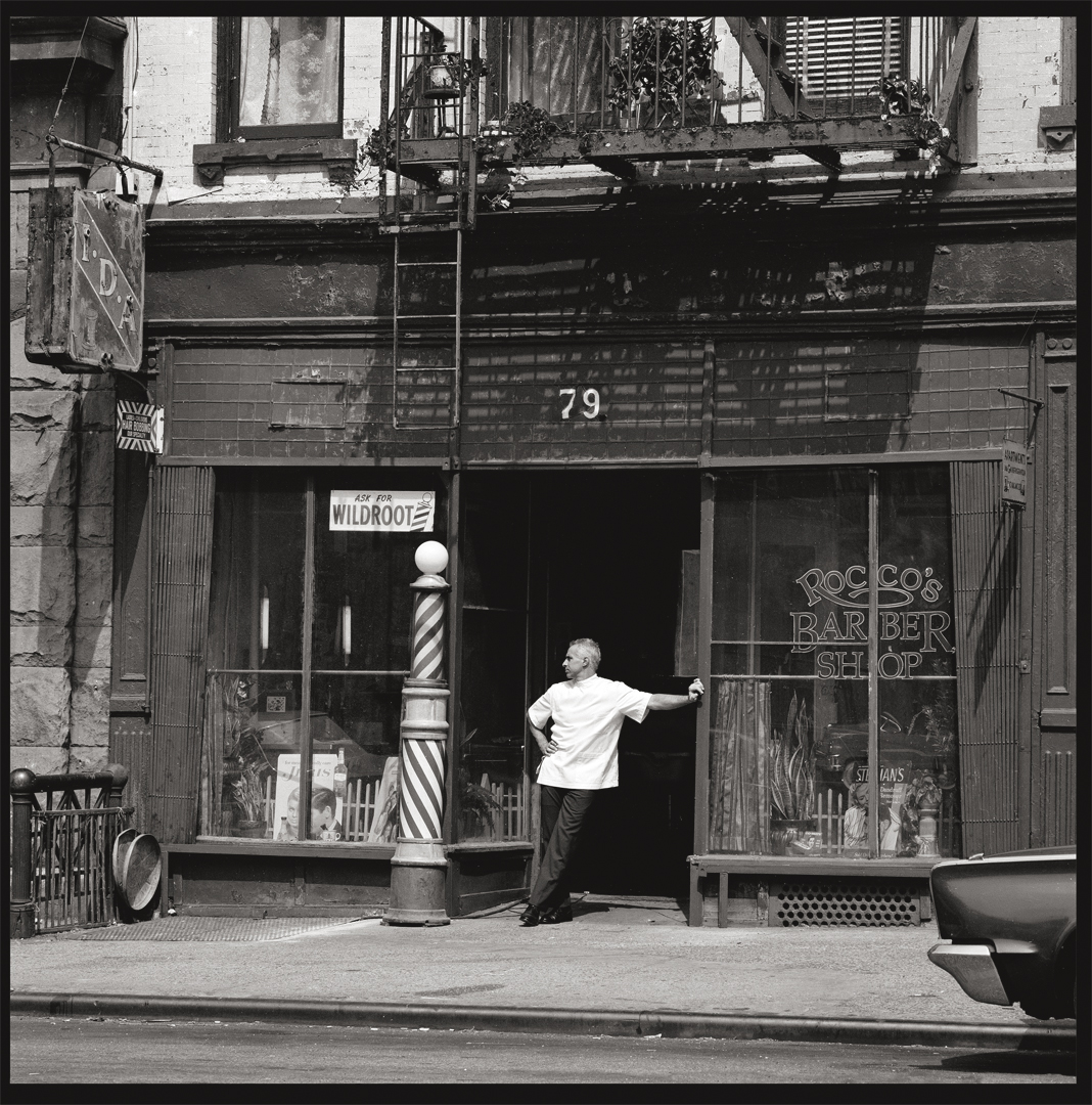 Rocco's Barber Shop c.1989 by Ray Simone from 6x7 negative