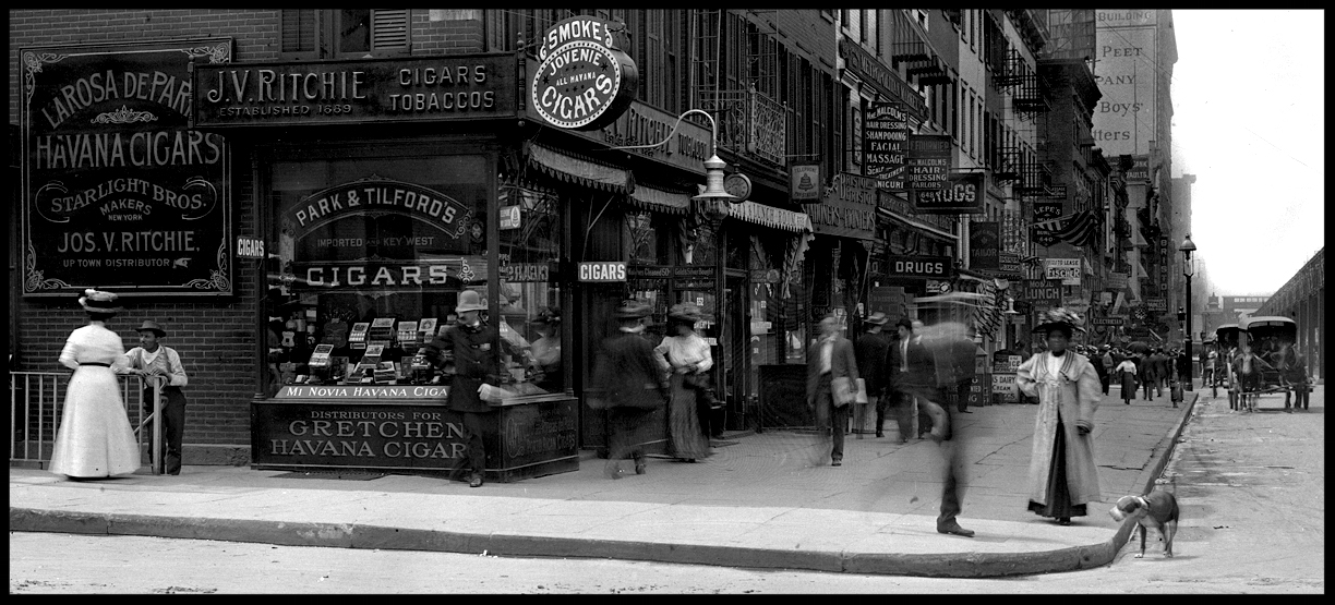 Cop on Corner 36th st & 6th ave. 1913 from original 8x10 glass plate negative