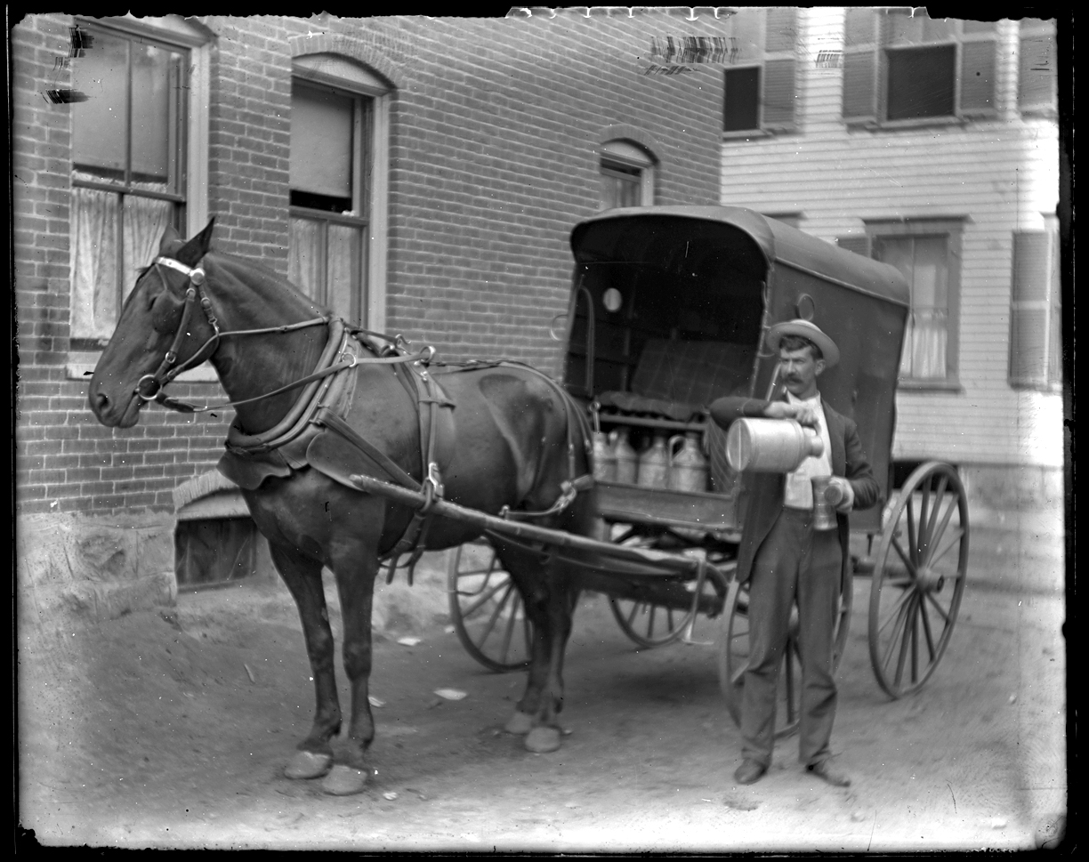 Milk Man c.1915 from original 4x5 glass plate negative