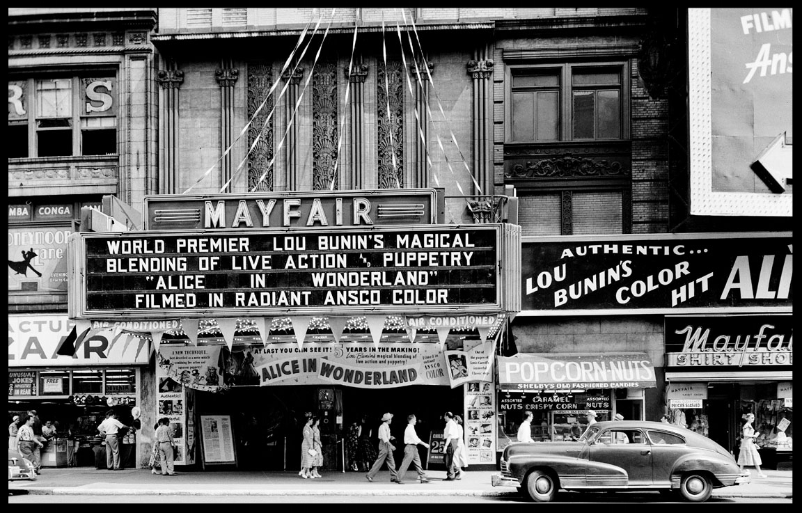 Mayfair Theater, Alice in Wonderland c.1951 from original 4x5 negative